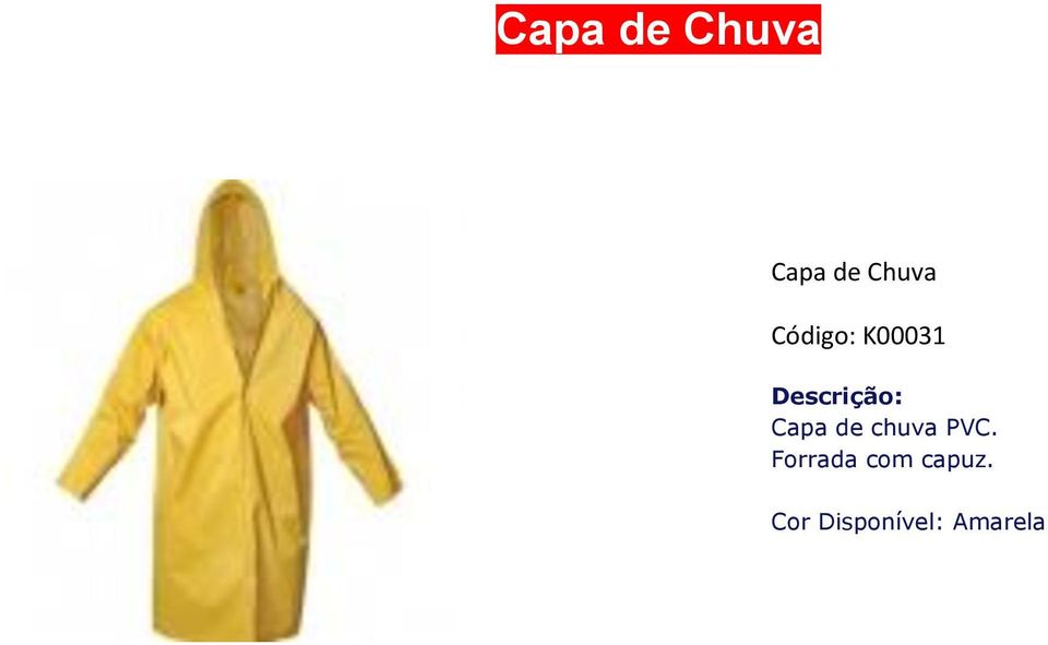 de chuva PVC.