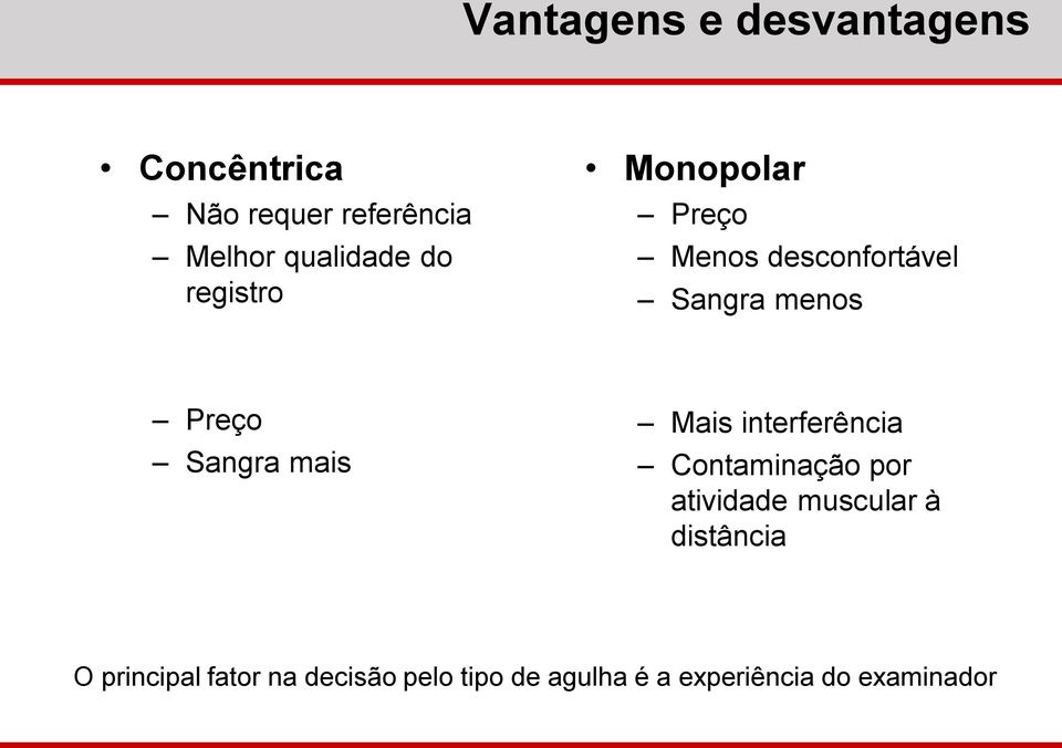 mais Mais interferência Contaminação por atividade muscular à distância O