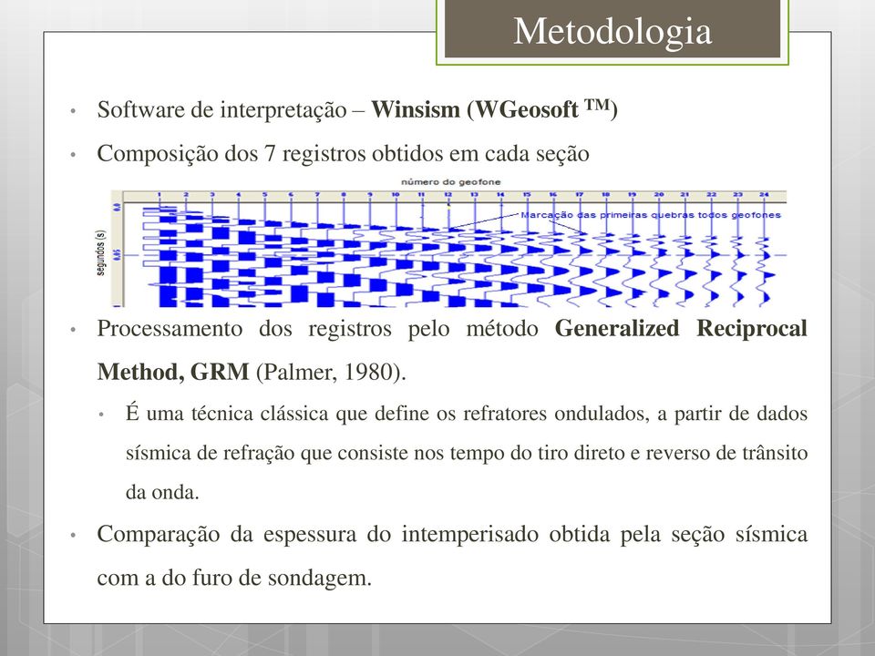 É uma técnica clássica que define os refratores ondulados, a partir de dados sísmica de refração que consiste nos