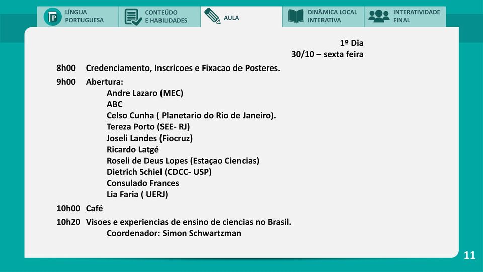 Tereza Porto (SEE- RJ) Joseli Landes (Fiocruz) Ricardo Latgé Roseli de Deus Lopes (Estaçao Ciencias)