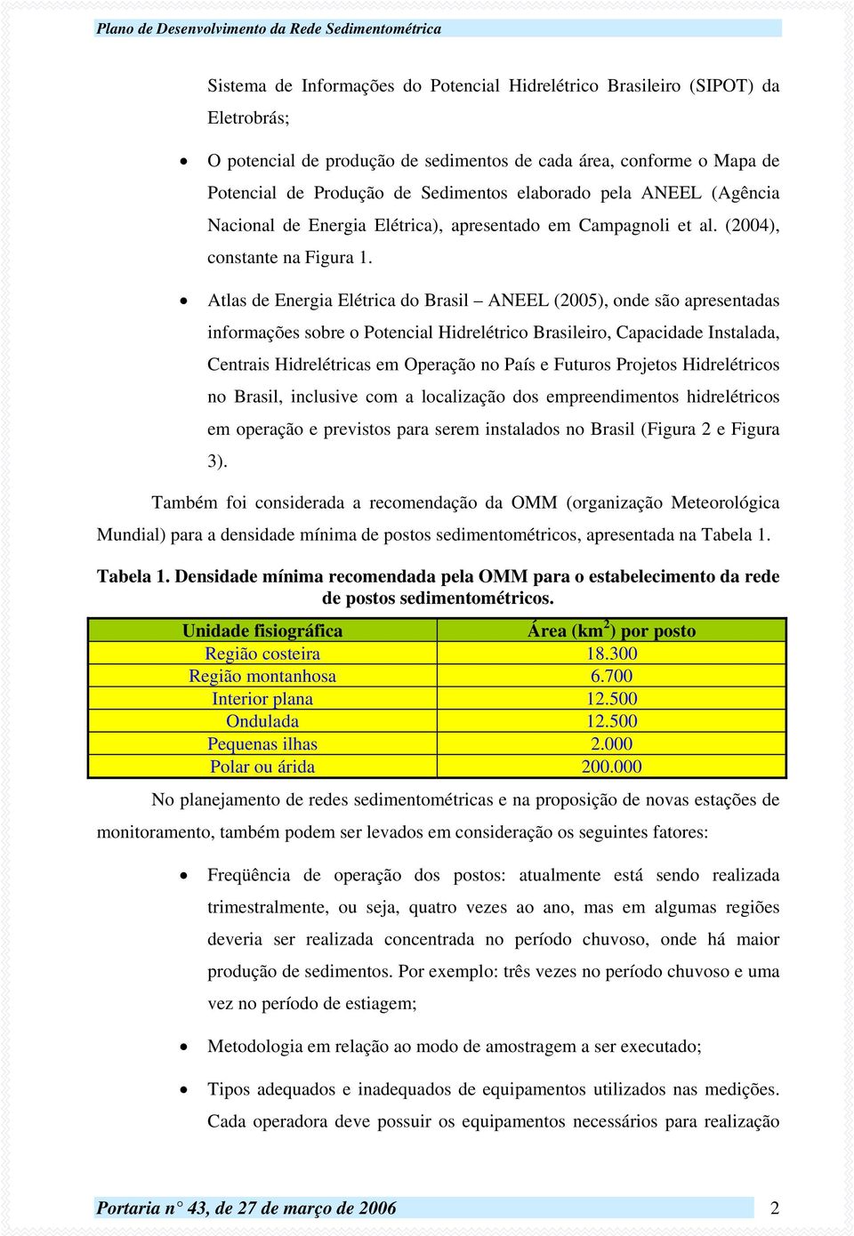 Atlas de Energia Elétrica do Brasil ANEEL (2005), onde são apresentadas informações sobre o Potencial Hidrelétrico Brasileiro, Capacidade Instalada, Centrais Hidrelétricas em Operação no País e