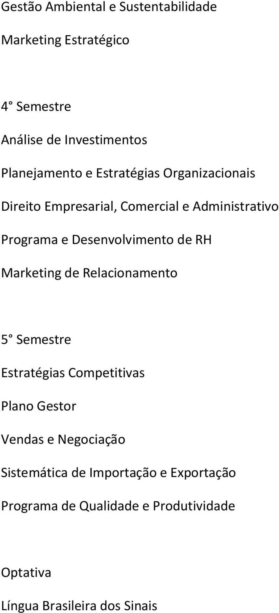 RH Marketing de Relacionamento 5 Semestre Estratégias Competitivas Plano Gestor Vendas e Negociação