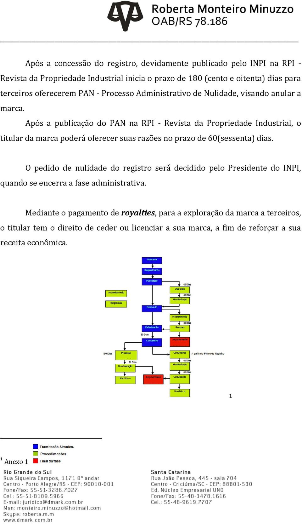 Após a publicação do PAN na RPI - Revista da Propriedade Industrial, o titular da marca poderá oferecer suas razões no prazo de 60(sessenta) dias.