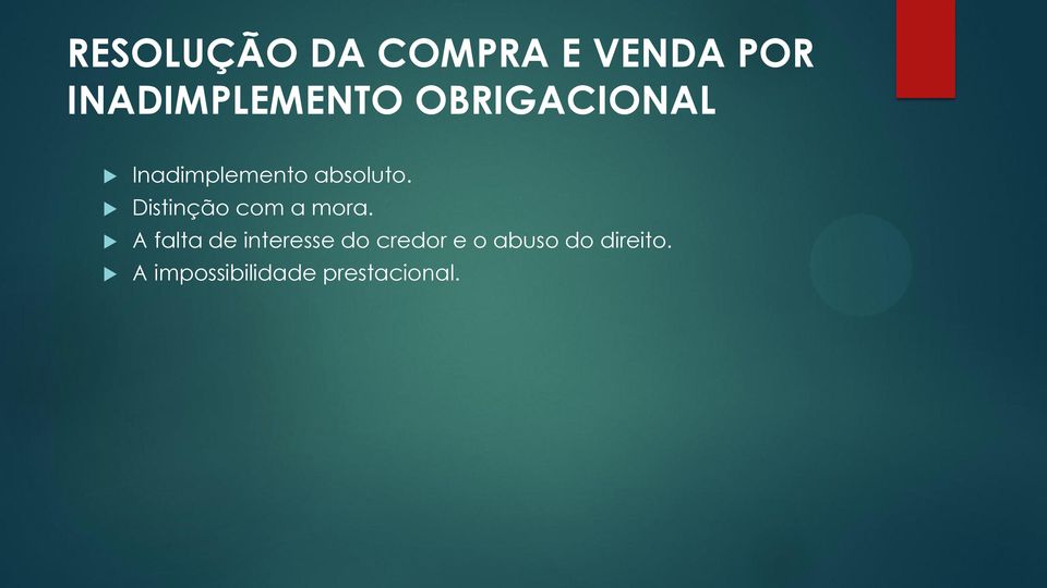 Distinção com a mora.