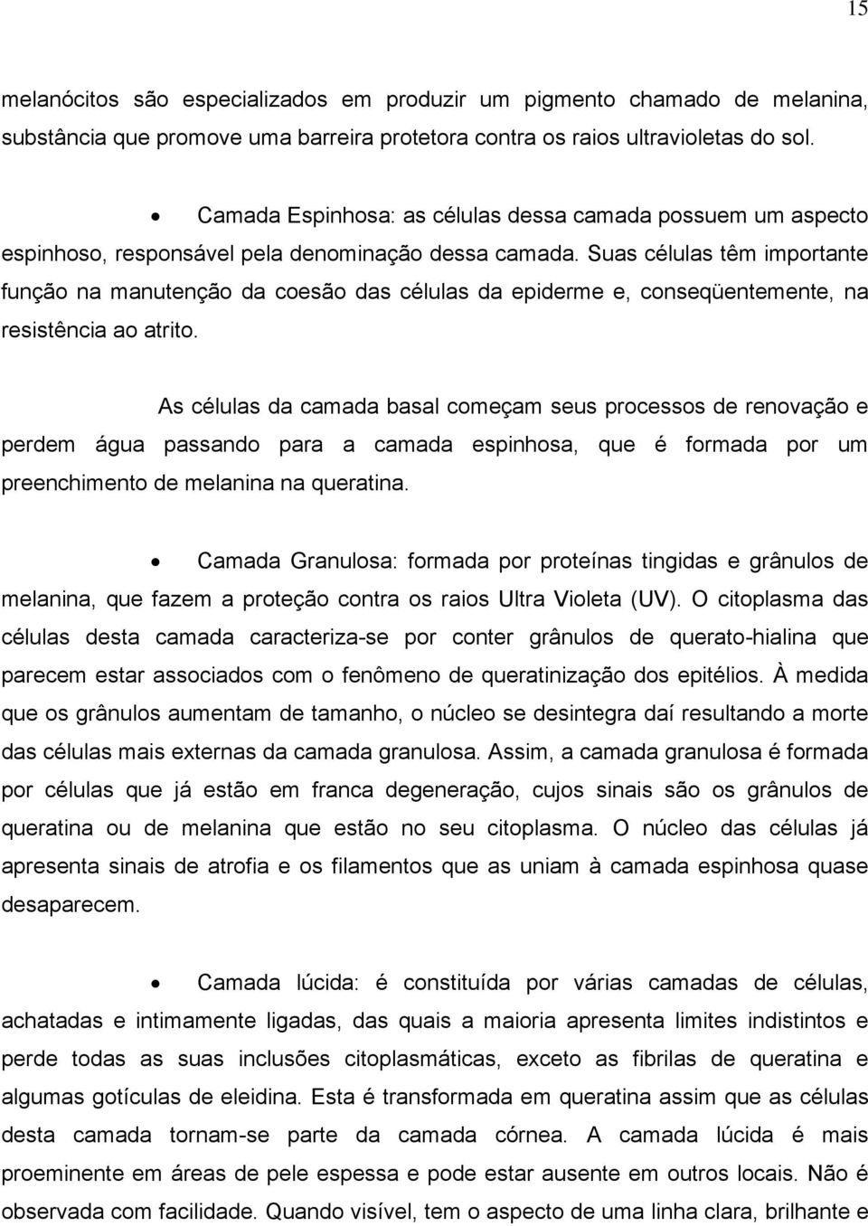 Suas células têm importante função na manutenção da coesão das células da epiderme e, conseqüentemente, na resistência ao atrito.