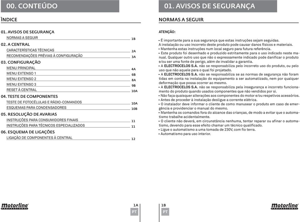 RESOLUÇÃO DE AVARIAS INSTRUÇÕES PARA CONSUMIDORES FINAIS INSTRUÇÕES PARA TÉCNICOS ESPECIALIZADOS 06.