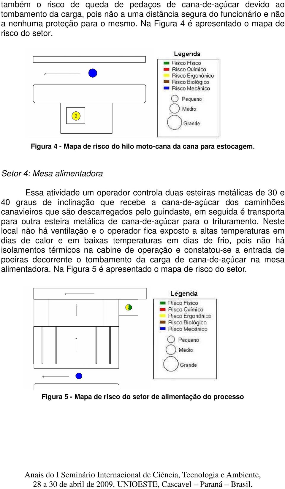 Setor 4: Mesa alimentadora Essa atividade um operador controla duas esteiras metálicas de 30 e 40 graus de inclinação que recebe a cana-de-açúcar dos caminhões canavieiros que são descarregados pelo