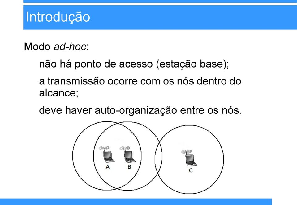 transmissão ocorre com os nós dentro