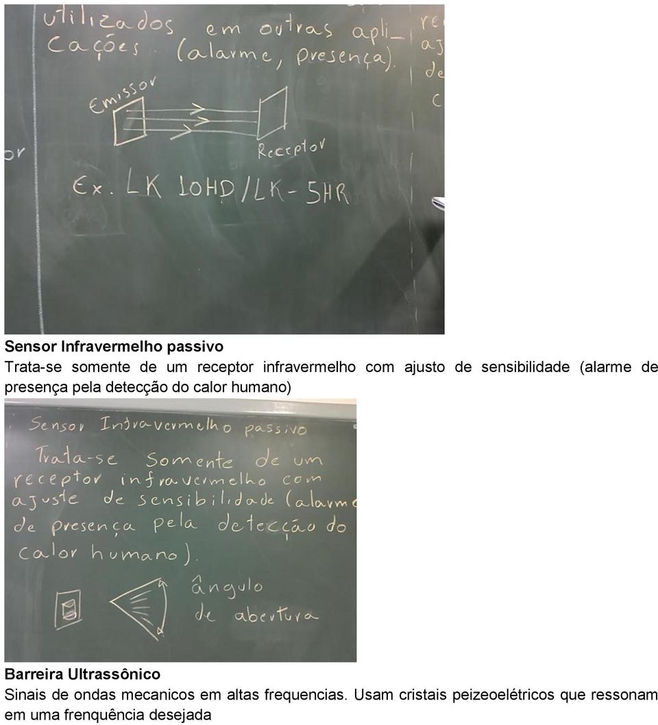 detecção do calor humano) Barreira Ultrassônico Sinais de ondas mecanicos