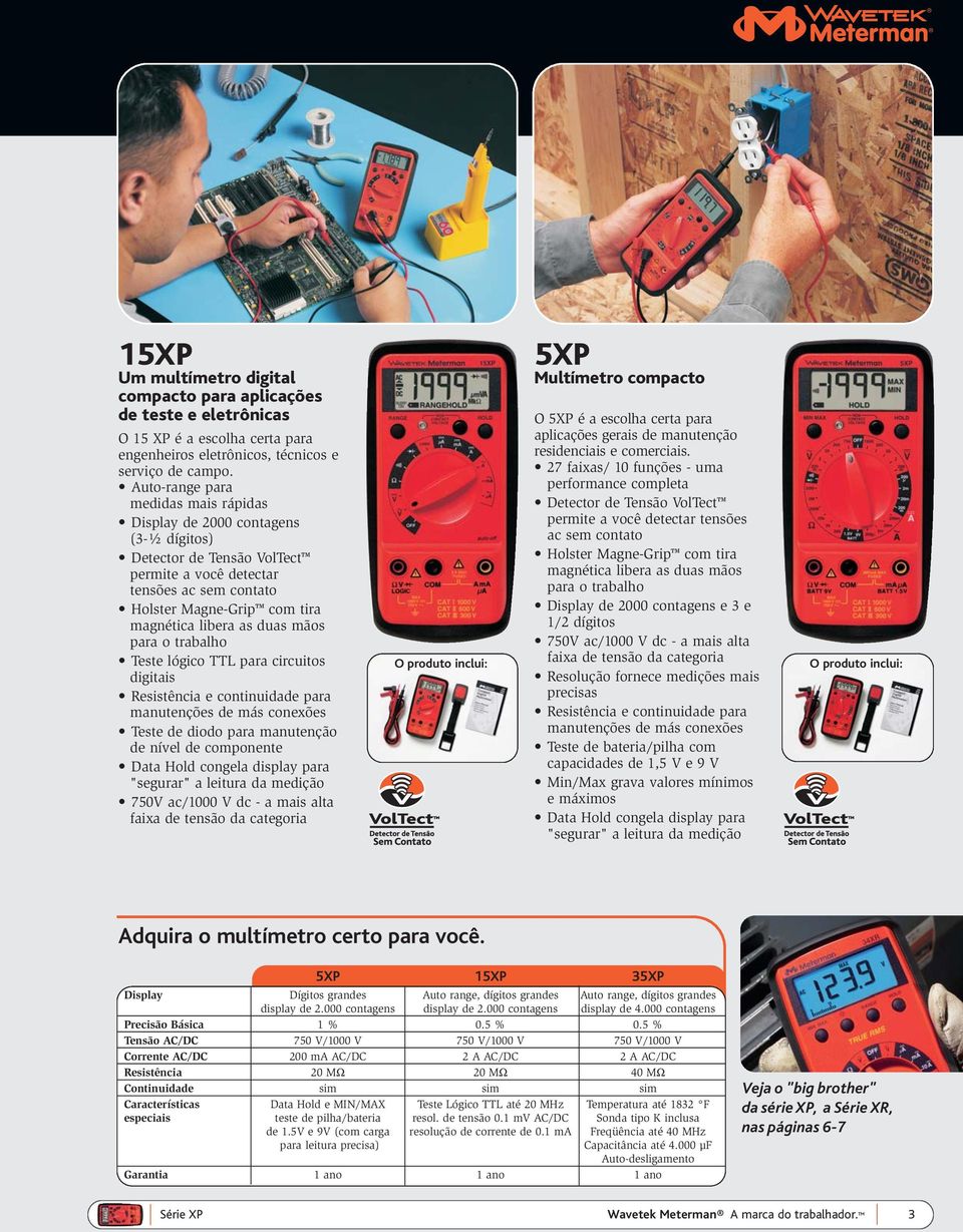 duas mãos para o trabalho Teste lógico TTL para circuitos digitais Resistência e continuidade para manutenções de más conexões Teste de diodo para manutenção de nível de componente Data Hold congela