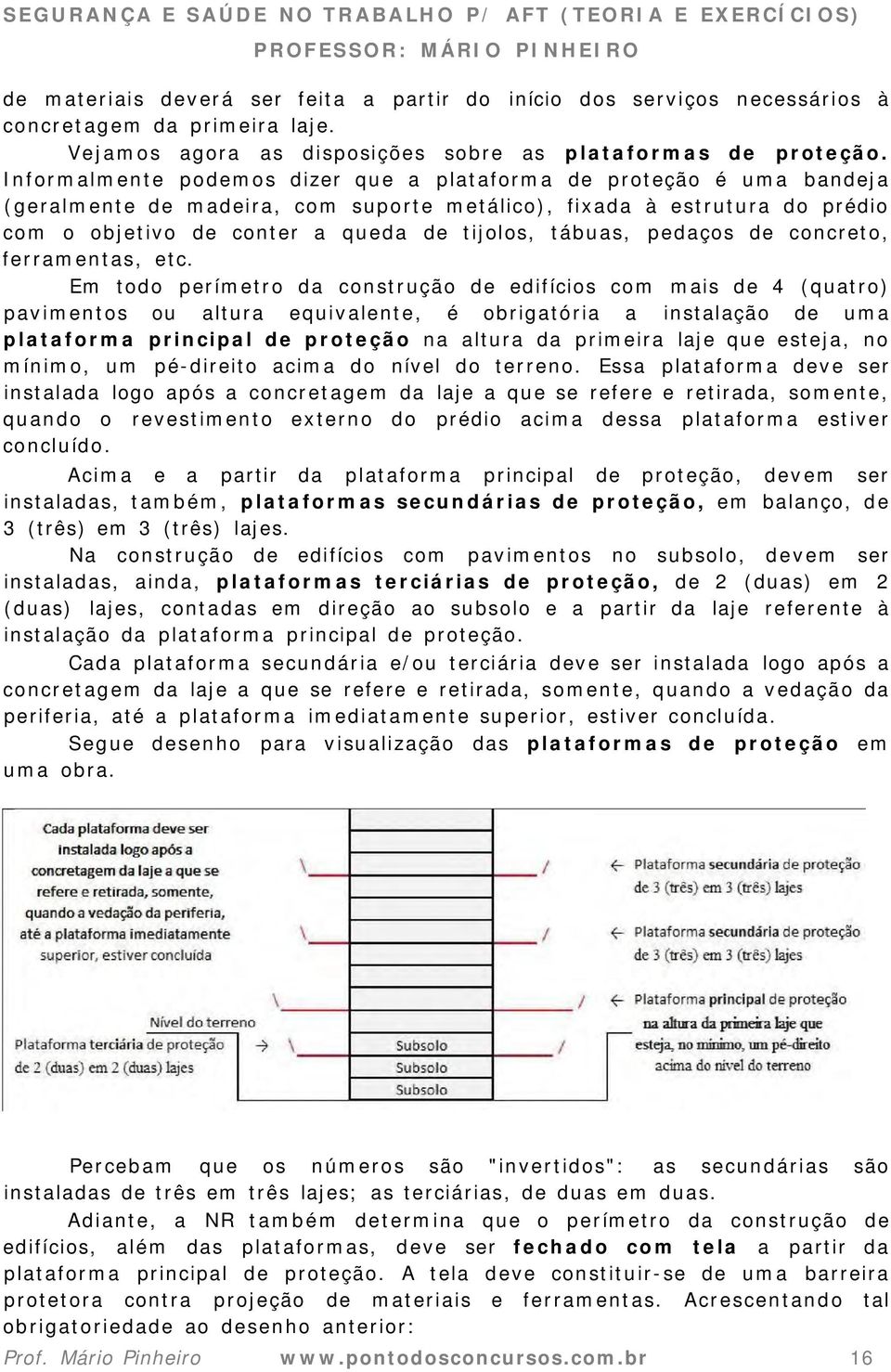 pedaços de concreto, ferramentas, etc.