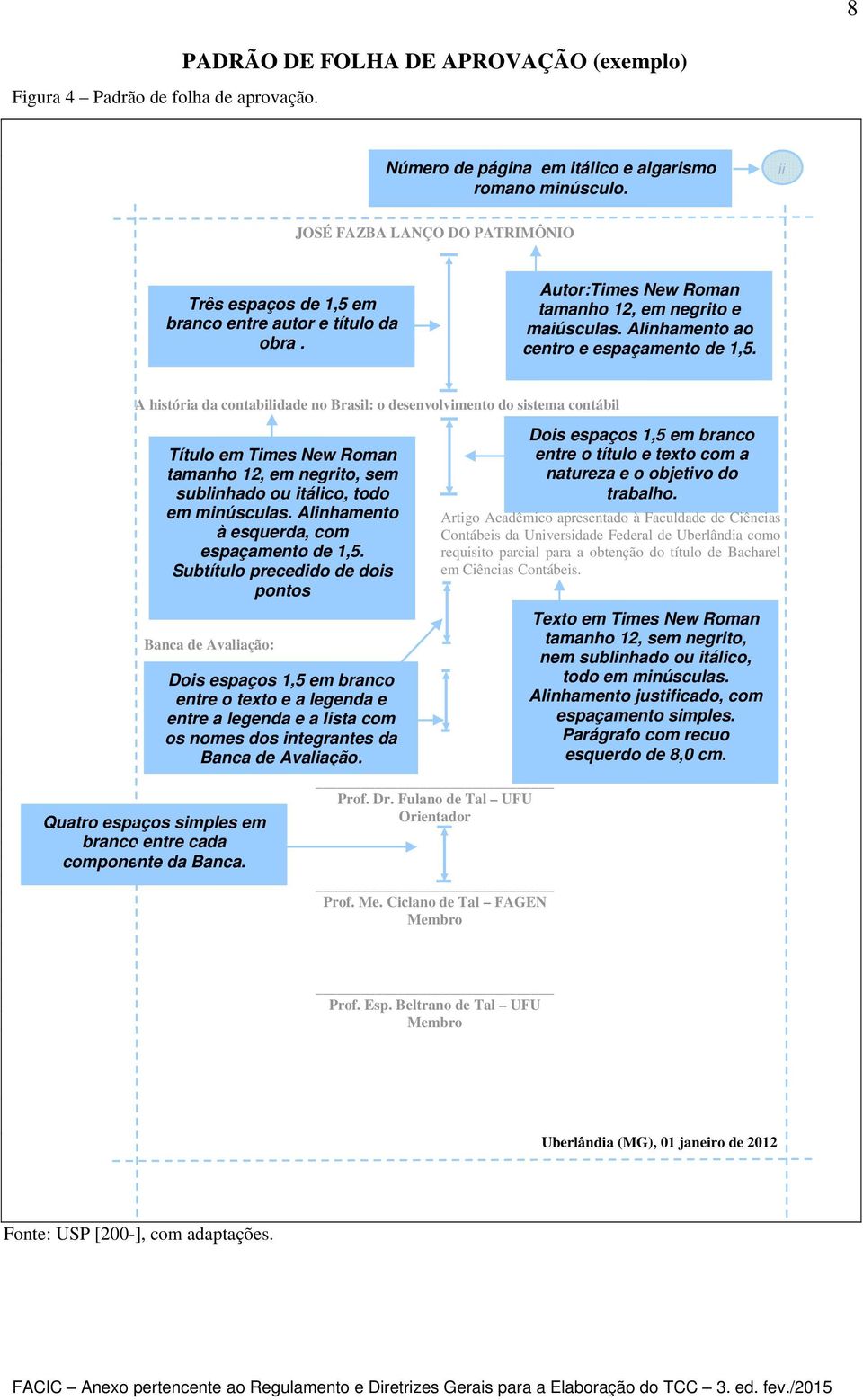 A história da contabilidade no Brasil: o desenvolvimento do sistema contábil Banca de Avaliação: Quatro espaços simples em branco entre cada componente da Banca.