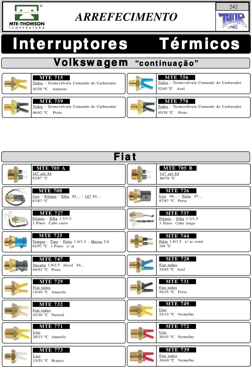 .. 88/92 ẃc Preta MTE 729 todos 15/40 ẃc Amarelo MTE 732 todos 45/30 ẃc Natural MTE 771 Uno 28/15 ẃc Amarelo MTE 773 Uno 15/55 ẃc Branco MTE 705 B 147 até 84 86/76 ẃc MTE 726 Uno 96... - Palio 97.