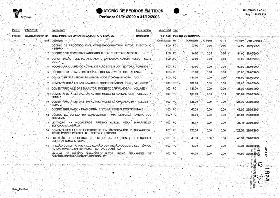 PROCESSO CIVIL COMENTADO/ANOTADO AUTOR: THEOTONIO ' 100 "PC 103 00. '' 000.