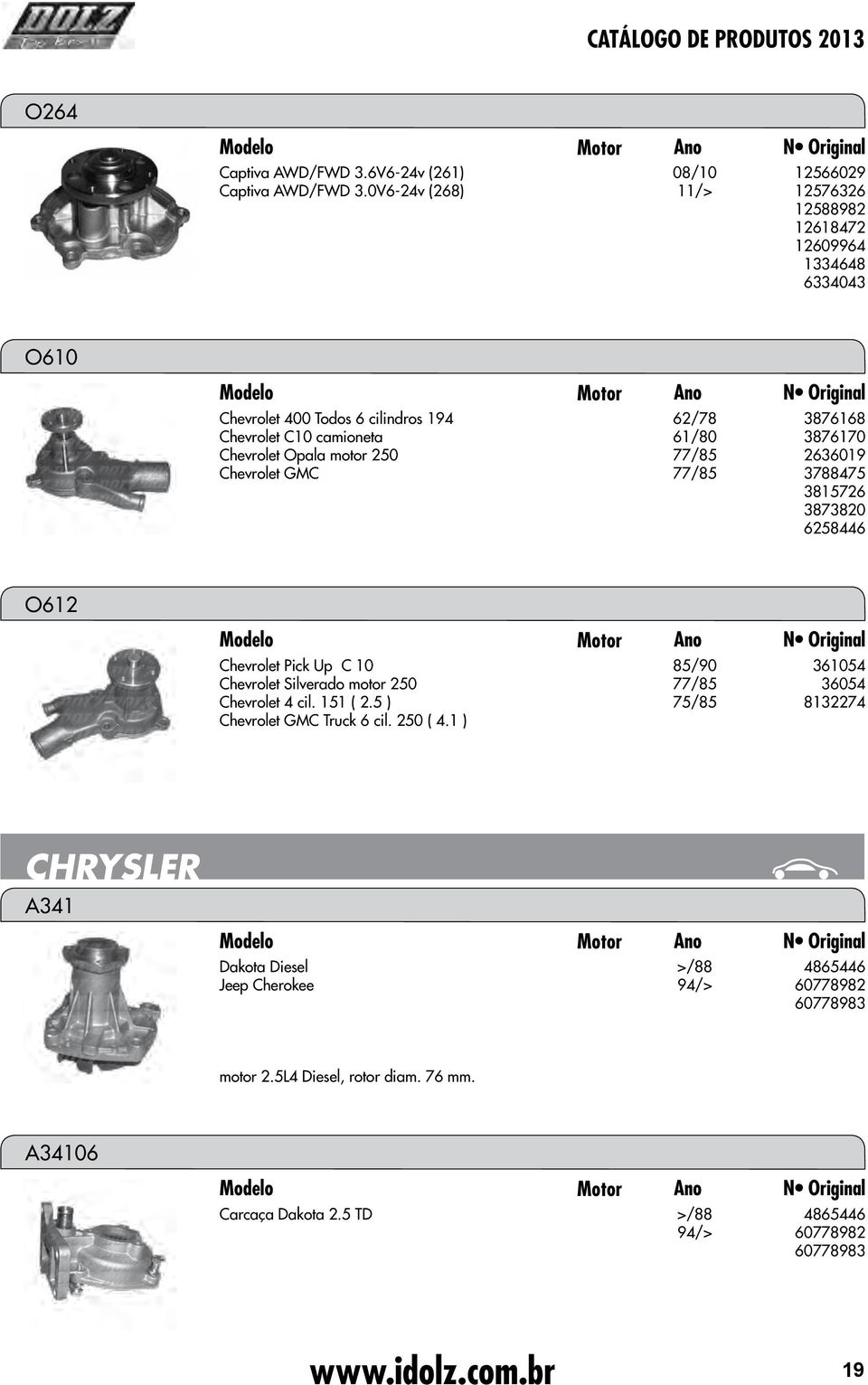 motor 250 Chevrolet GMC 62/78 61/80 77/85 77/85 3876168 3876170 2636019 3788475 3815726 3873820 6258446 O612 Chevrolet Pick Up C 10 Chevrolet Silverado motor 250