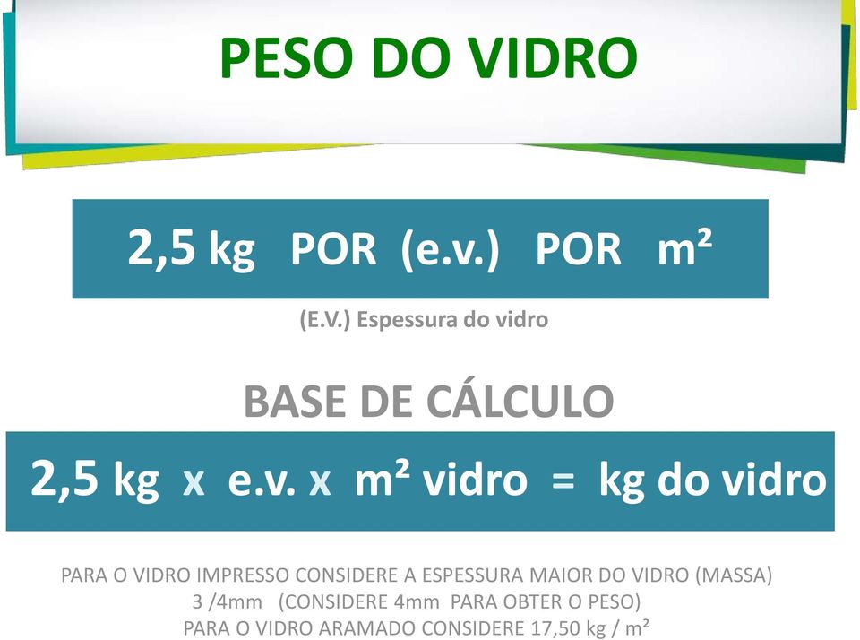 ESPESSURA MAIOR DO VIDRO (MASSA) 3 /4mm (CONSIDERE 4mm PARA OBTER O