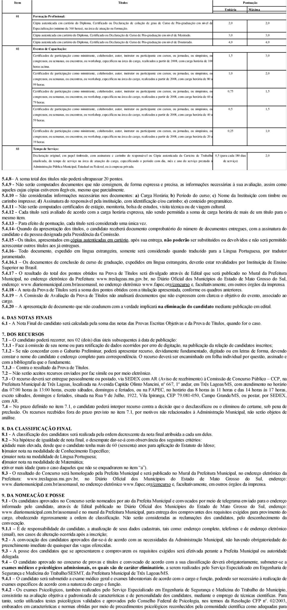 3,0 3,0 Cópia autenticada em cartório do Diploma, Certificado ou Declaração de Curso de Pós-graduação em nível de Doutorado.