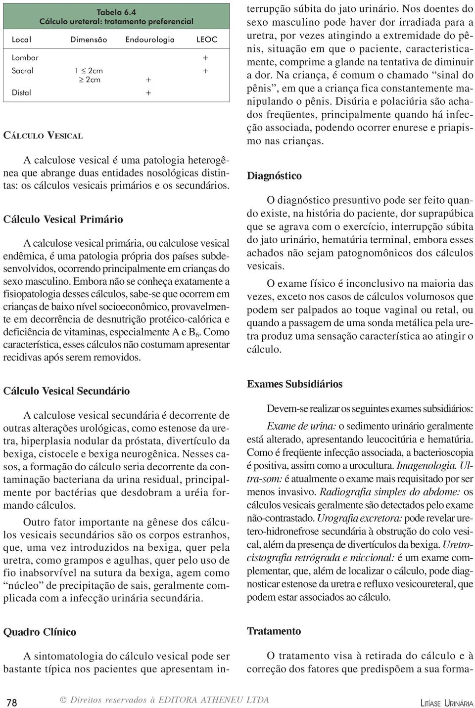 entidades nosológicas distintas: os cálculos vesicais primários e os secundários.