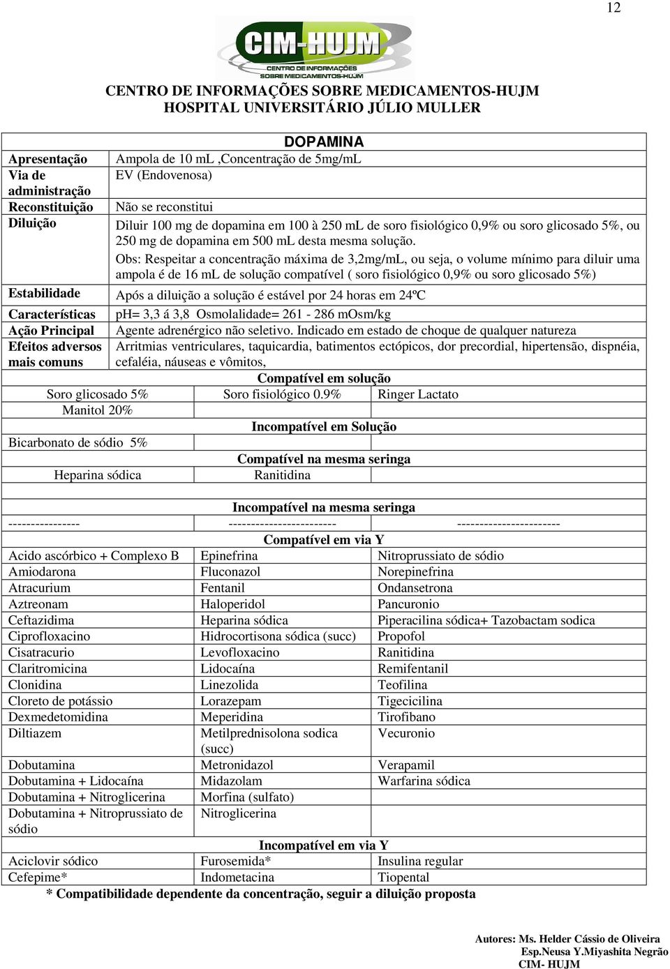 Obs: Respeitar a concentração máxima de 3,2mg/mL, ou seja, o volume mínimo para diluir uma ampola é de 16 ml de solução compatível ( soro fisiológico 0,9% ou soro glicosado 5%) Estabilidade Após a