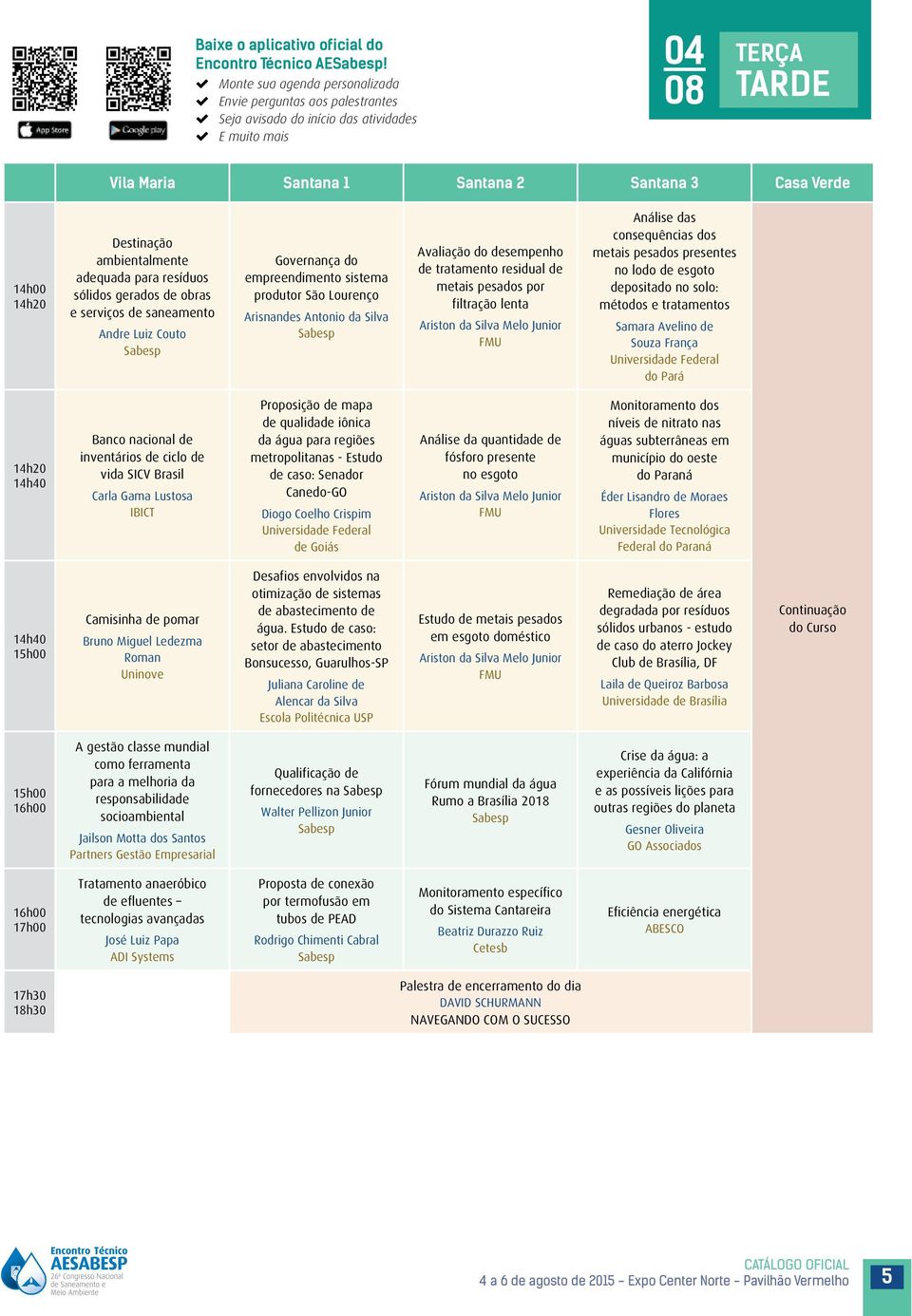 14h00 14h20 Destinação ambientalmente adequada para resíduos sólidos gerados de obras e serviços de saneamento Andre Luiz Couto Governança do empreendimento sistema produtor São Lourenço Arisnandes