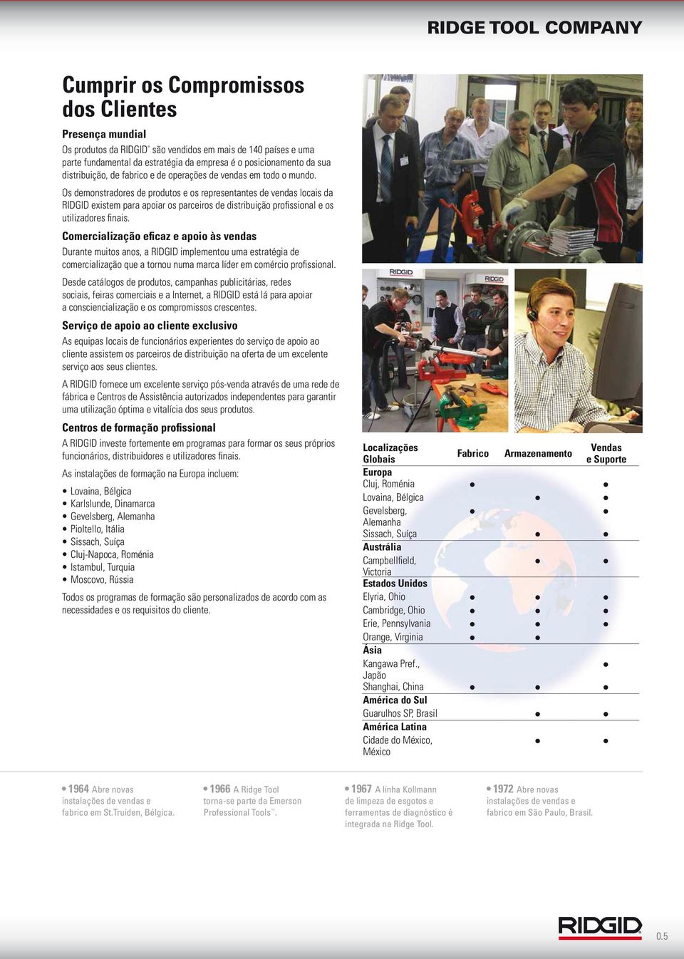 Os demonstradores de produtos e os representantes de vendas locais da RIDGID existem para apoiar os parceiros de distribuição profissional e os utilizadores finais.