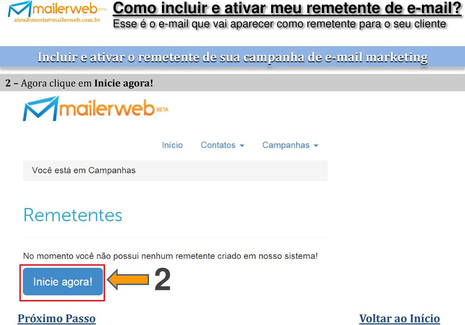 o seu cliente Incluir e ativar o remetente de sua