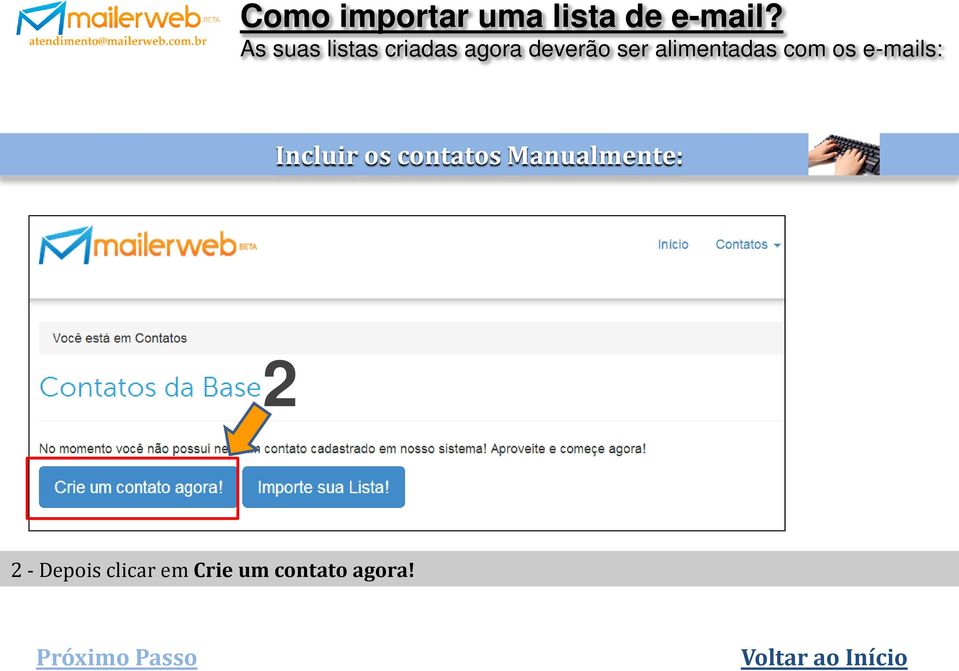 alimentadas com os e-mails: Incluir os