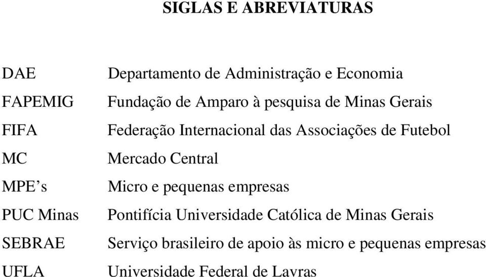 das Associações de Futebol Mercado Central Micro e pequenas empresas Pontifícia Universidade