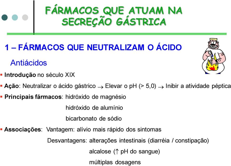 hidróxido de alumínio bicarbonato de sódio Associações: Vantagem: alívio mais rápido dos sintomas