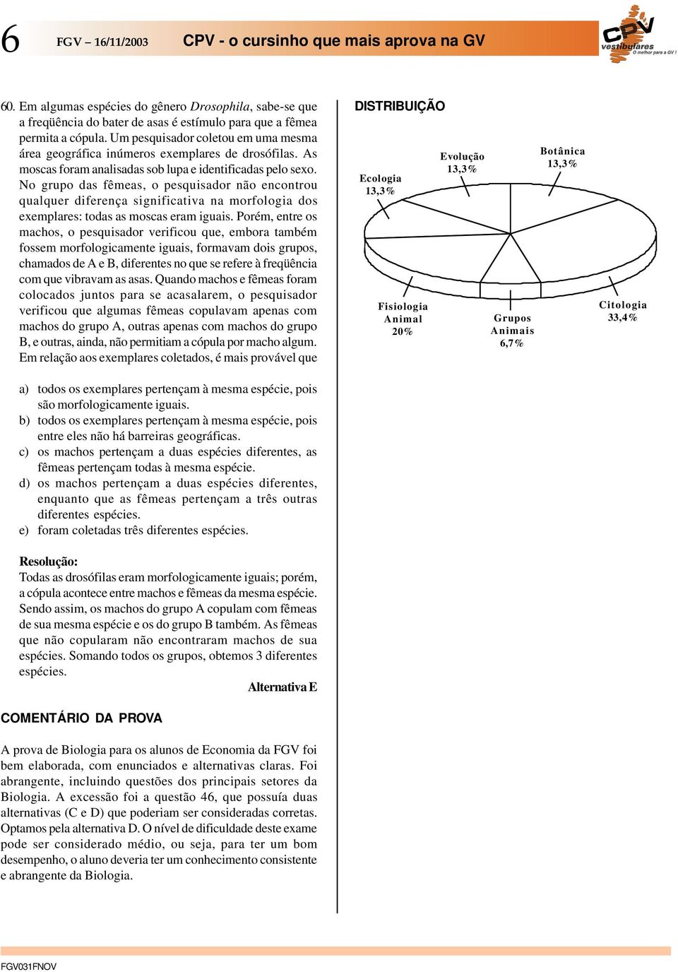 No grupo das fêmeas, o pesquisador não encontrou qualquer diferença significativa na morfologia dos exemplares: todas as moscas eram iguais.