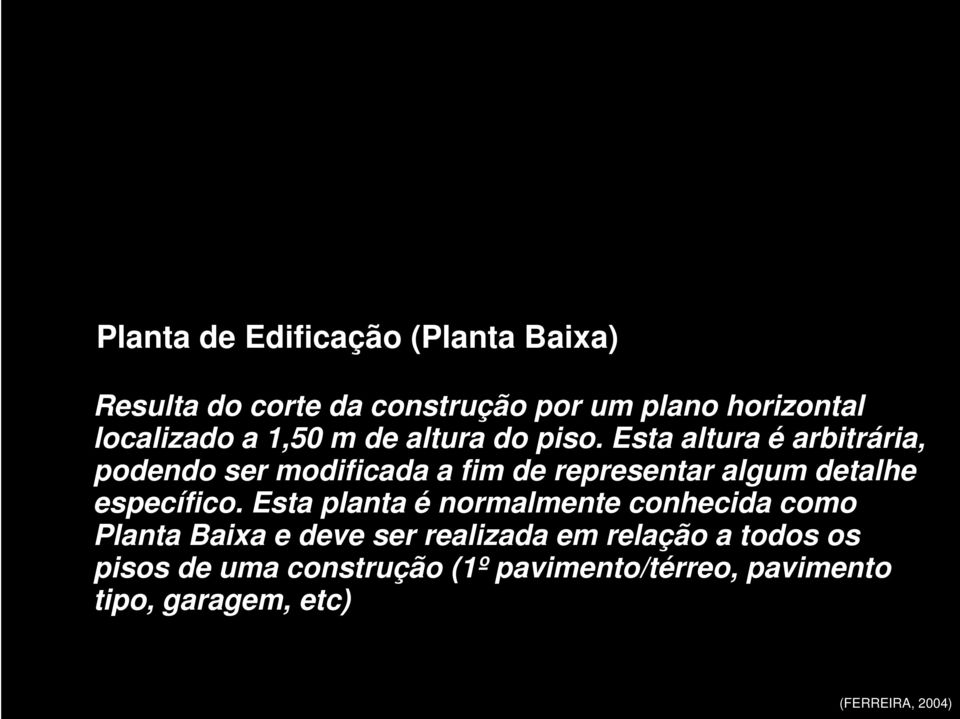 Esta altura é arbitrária, podendo ser modificada a fim de representar algum detalhe f) específico.