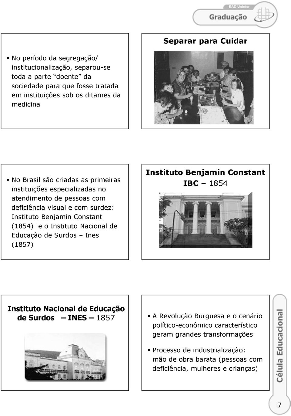 (1854) e o Instituto Nacional de Educação de Surdos Ines (1857) Instituto Benjamin Constant IBC 1854 Instituto Nacional de Educação de Surdos INES 1857 A Revolução