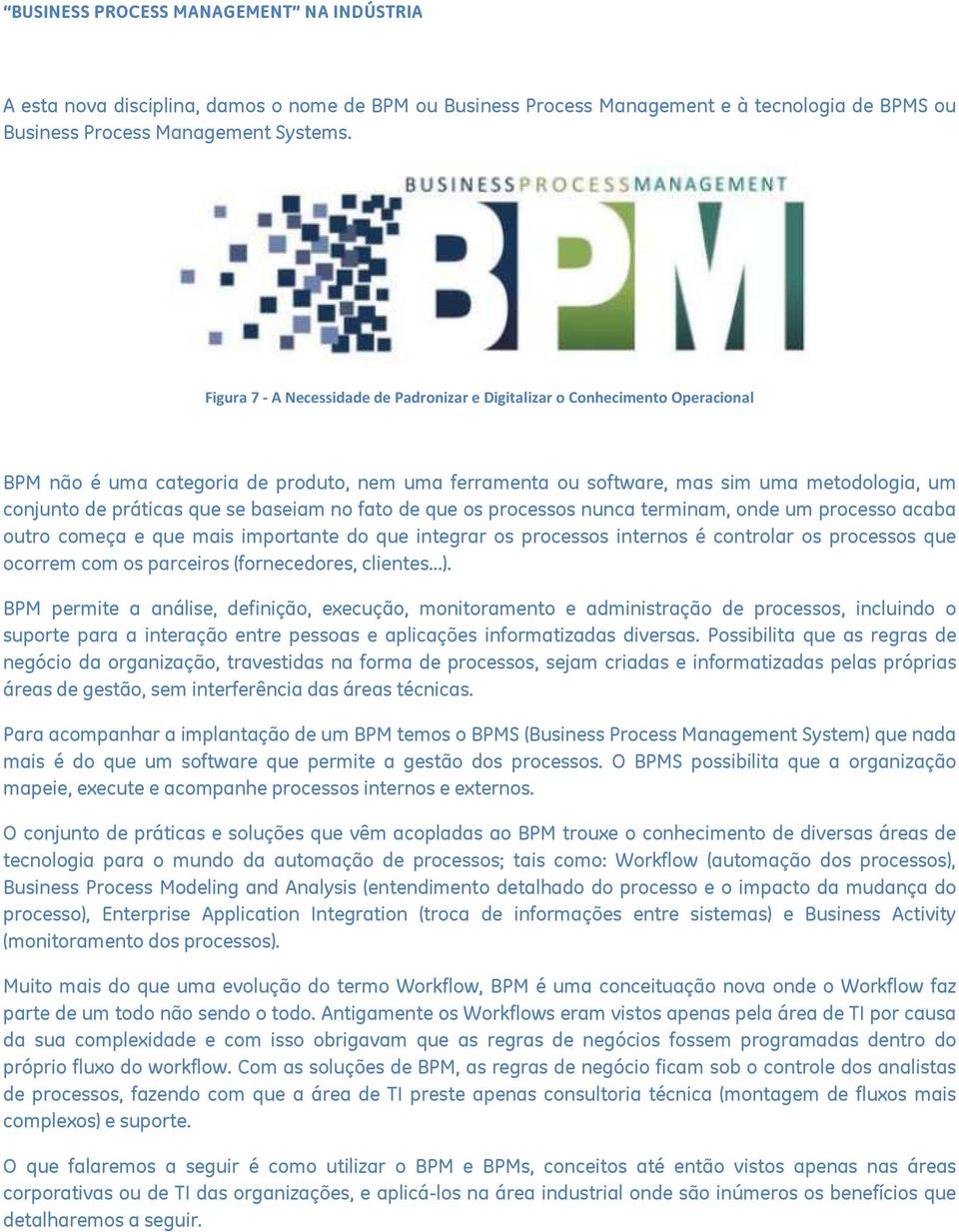 que se baseiam no fato de que os processos nunca terminam, onde um processo acaba outro começa e que mais importante do que integrar os processos internos é controlar os processos que ocorrem com os