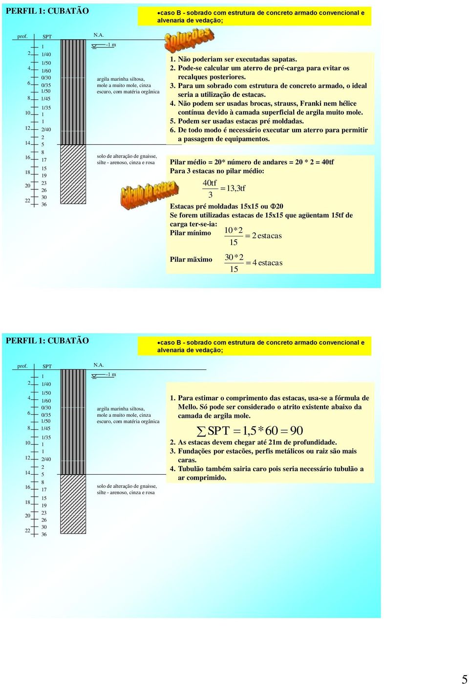 . Para um sobrado com estrutura de concreto armado, o ideal seria a utilização de estacas.