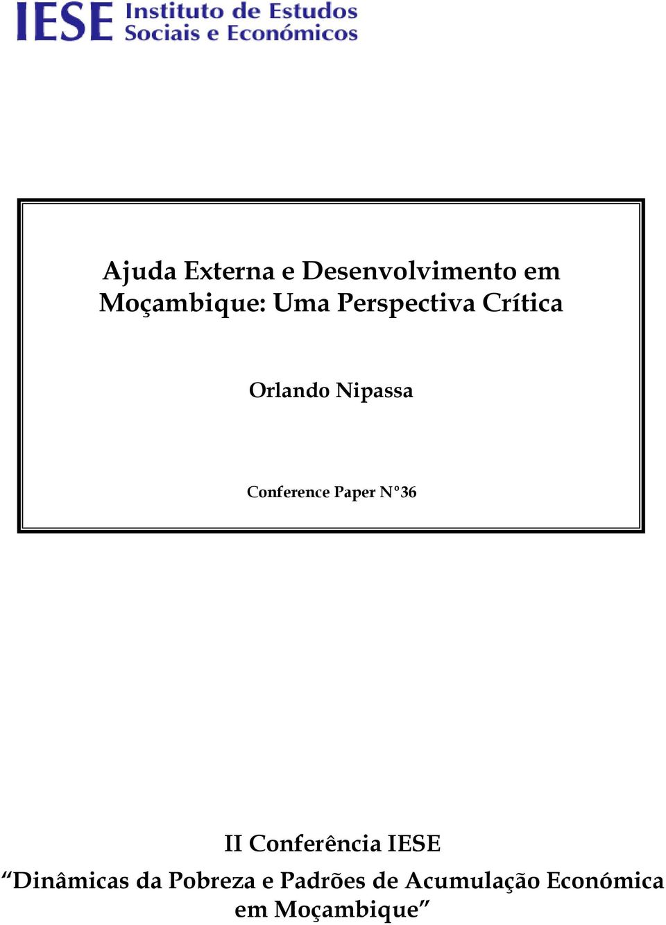 Conference Paper Nº36 II Conferência IESE