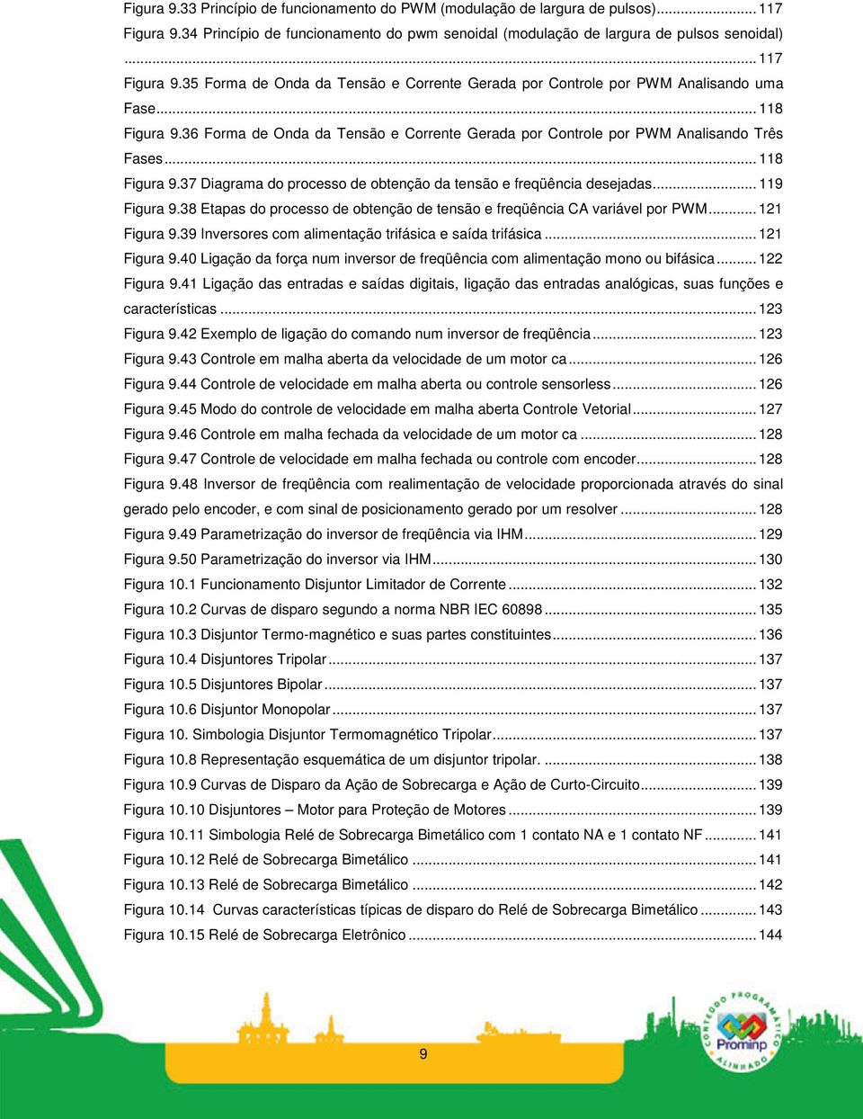 .. 119 Figura 9.38 Etapas do processo de obtenção de tensão e freqüência CA variável por PWM... 121 Figura 9.39 Inversores com alimentação trifásica e saída trifásica... 121 Figura 9.40 Ligação da força num inversor de freqüência com alimentação mono ou bifásica.