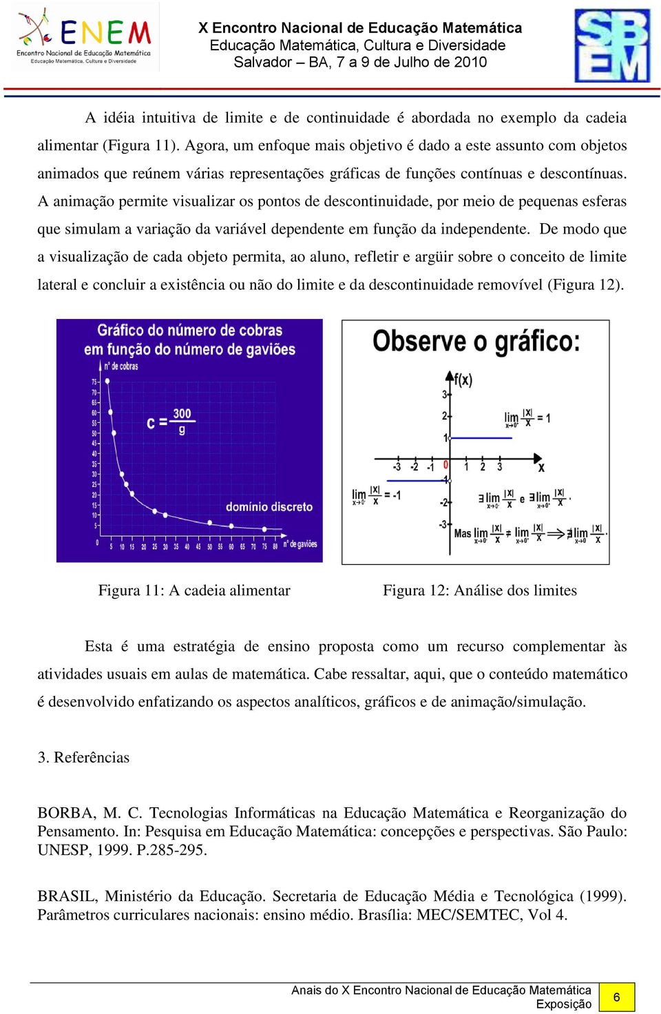 A animação permite visualizar os pontos de descontinuidade, por meio de pequenas esferas que simulam a variação da variável dependente em função da independente.