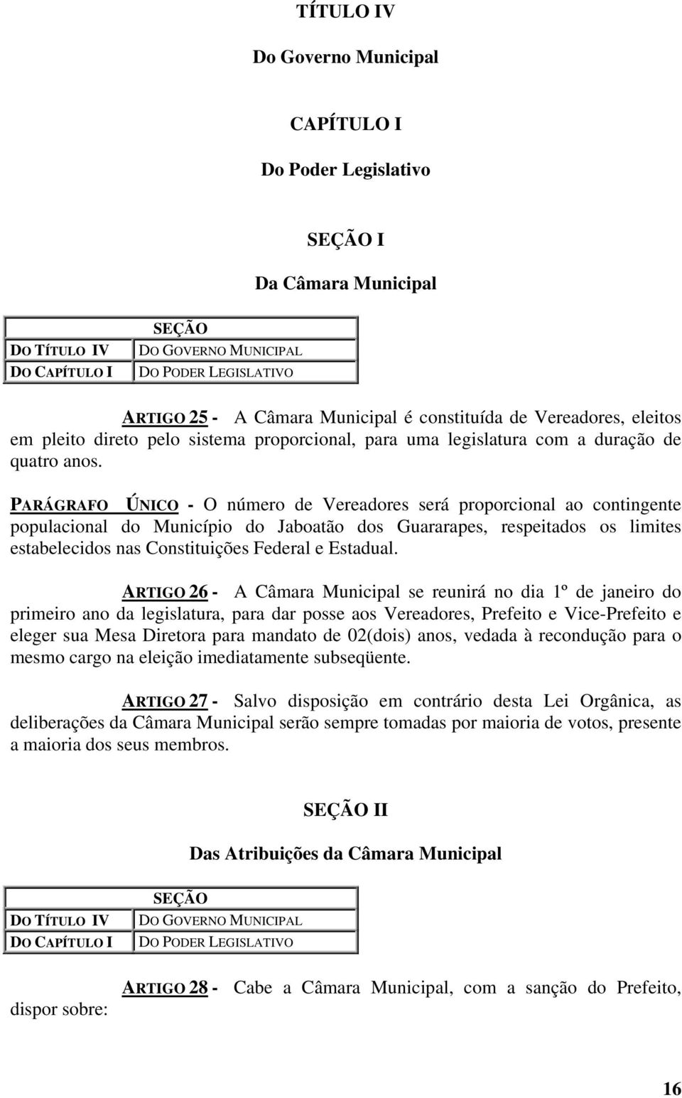 PARÁGRAFO ÚNICO - O número de Vereadores será proporcional ao contingente populacional do Município do Jaboatão dos Guararapes, respeitados os limites estabelecidos nas Constituições Federal e