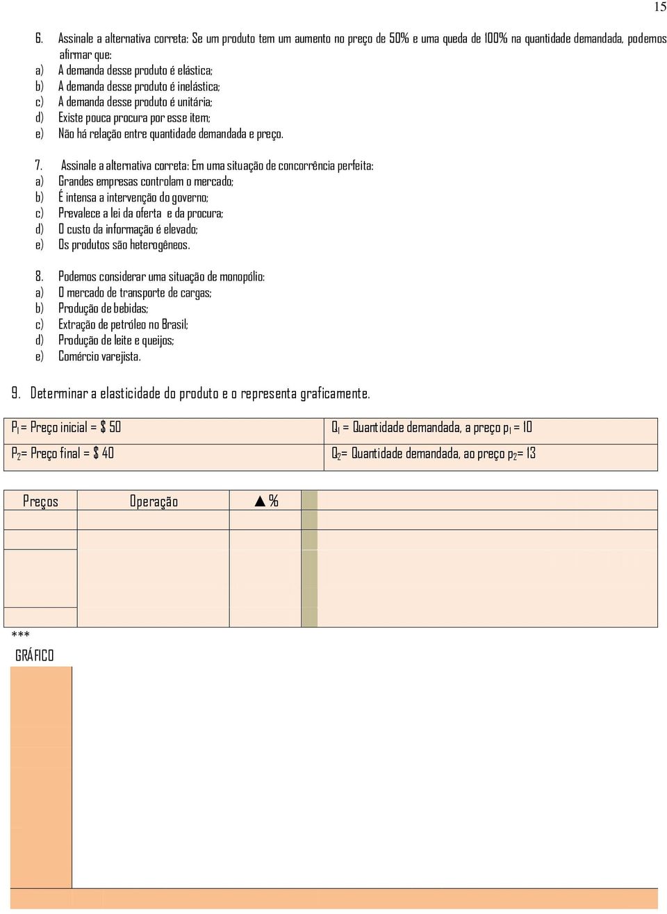 Assinale a alternativa correta: Em uma situação de concorrência perfeita: a) Grandes empresas controlam o mercado; b) É intensa a intervenção do governo; c) Prevalece a lei da oferta e da procura; d)