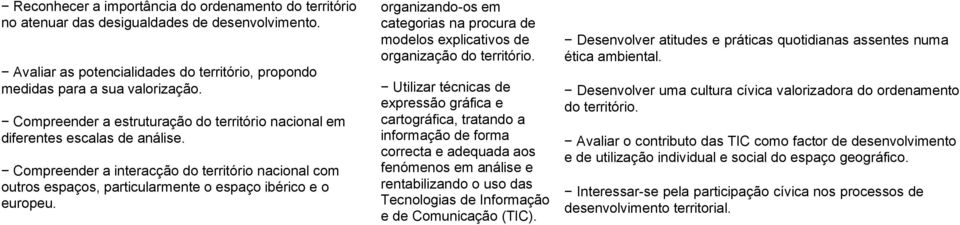 organizando-os em categorias na procura de modelos explicativos de organização do território.