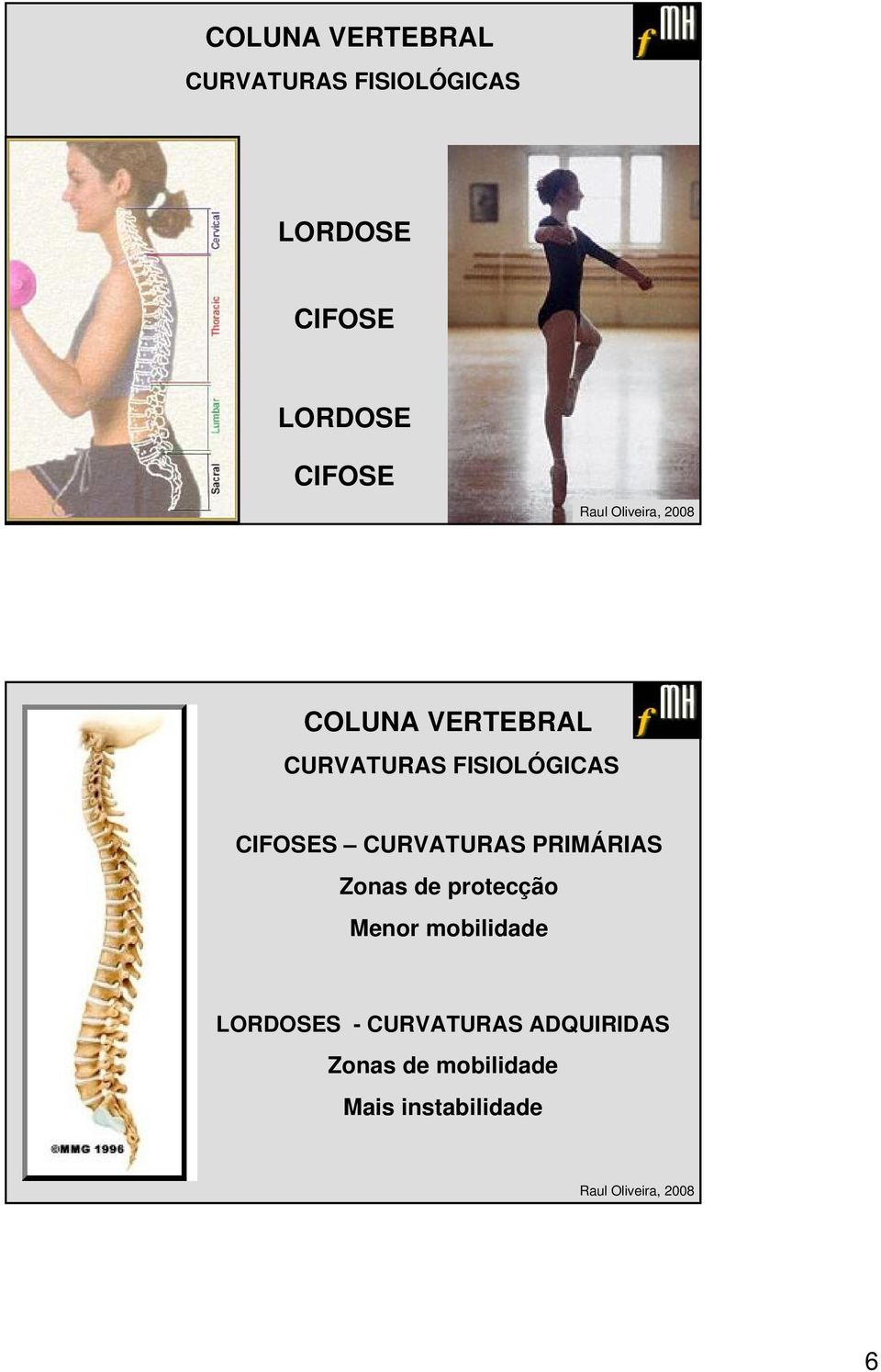 CIFOSES CURVATURAS PRIMÁRIAS Zonas de protecção Menor