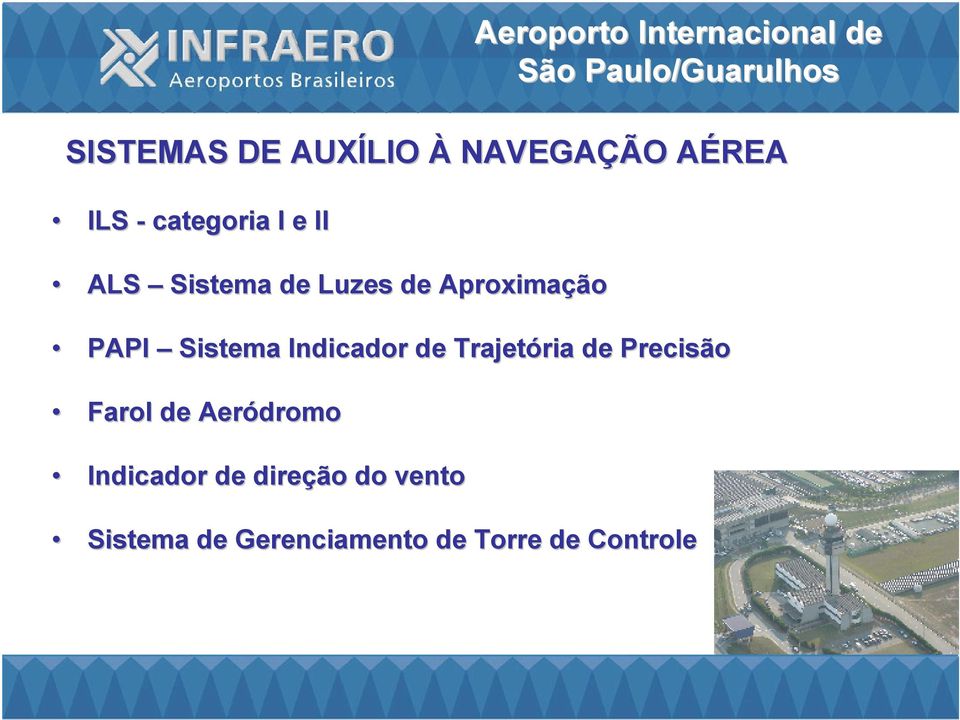 Trajetória de Precisão Farol de Aeródromo Indicador de direção do