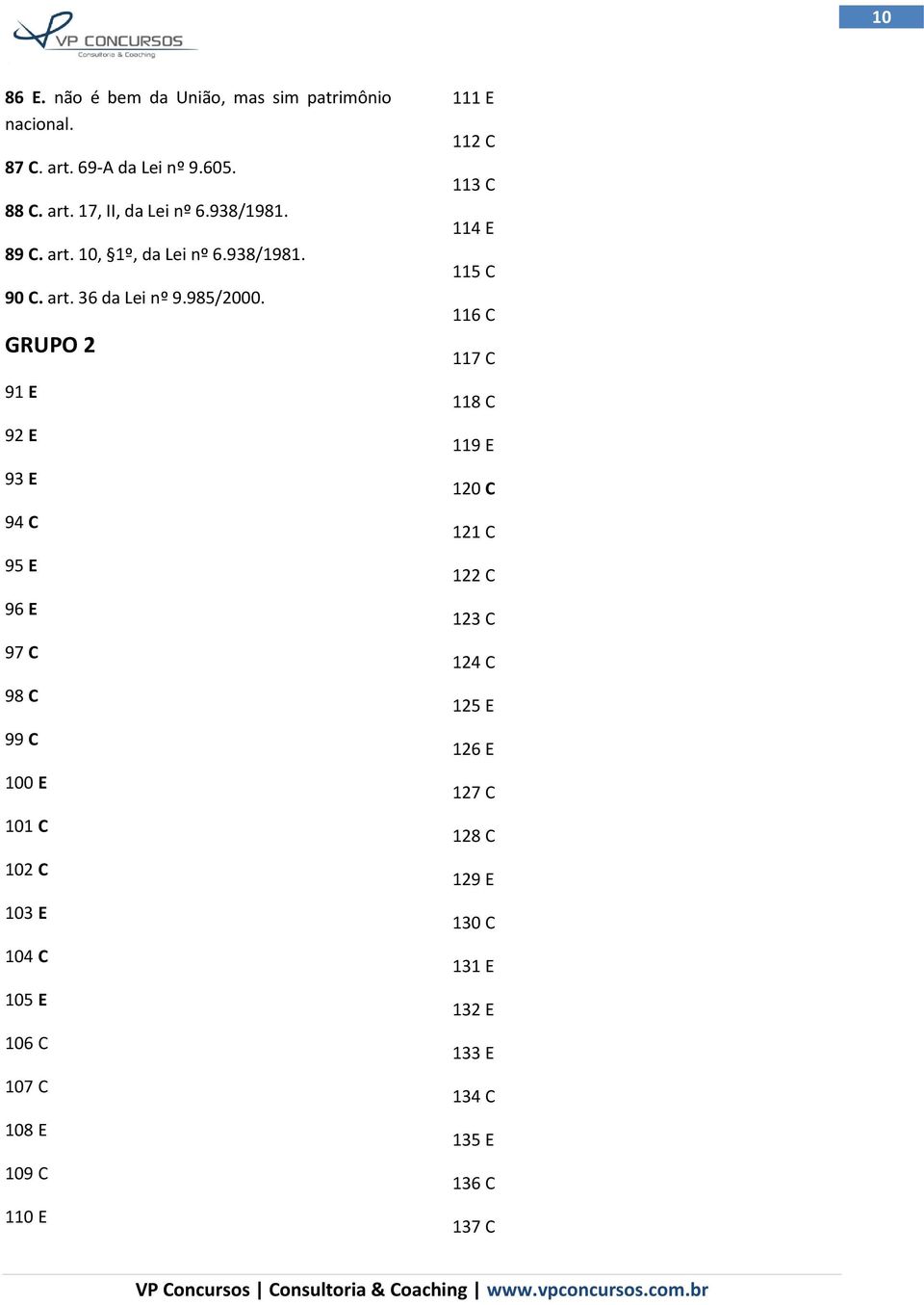 GRUPO 2 91 E 92 E 93 E 94 C 95 E 96 E 97 C 98 C 99 C 100 E 101 C 102 C 103 E 104 C 105 E 106 C 107 C 108 E 109 C 110 E 111