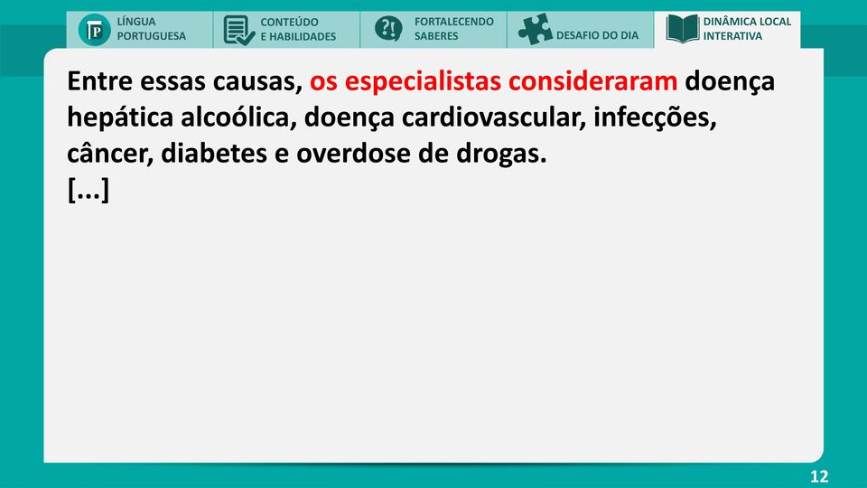 consideraram doença hepática alcoólica, doença