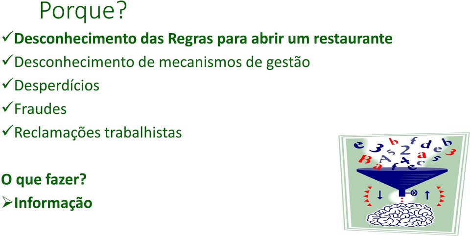 restaurante Desconhecimento de mecanismos