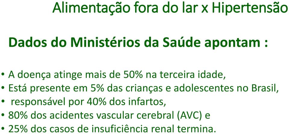 crianças e adolescentes no Brasil, responsável por 40% dos infartos, 80% dos