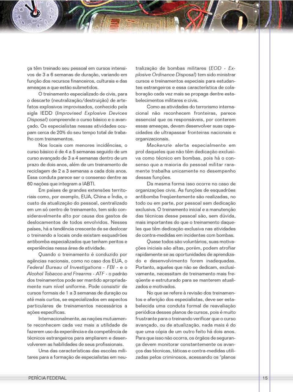 curso básico e o avançado. Os especialistas nessas atividades ocupam cerca de 20% do seu tempo total de trabalho com treinamentos.