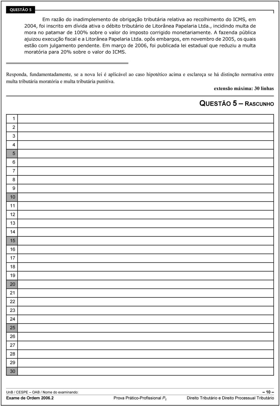 opôs embargos, em novembro de 2005, os quais estão com julgamento pendente. Em março de 2006, foi publicada lei estadual que reduziu a multa moratória para 20% sobre o valor do ICMS.