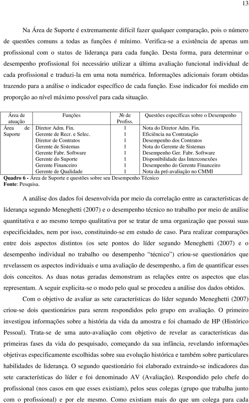 Desta forma, para determinar o desempenho profissional foi necessário utilizar a última avaliação funcional individual de cada profissional e traduzi-la em uma nota numérica.