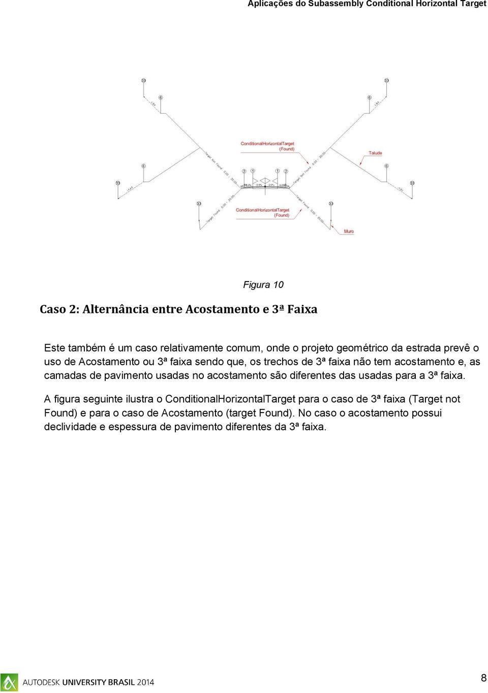 acostamento são diferentes das usadas para a 3ª faixa.